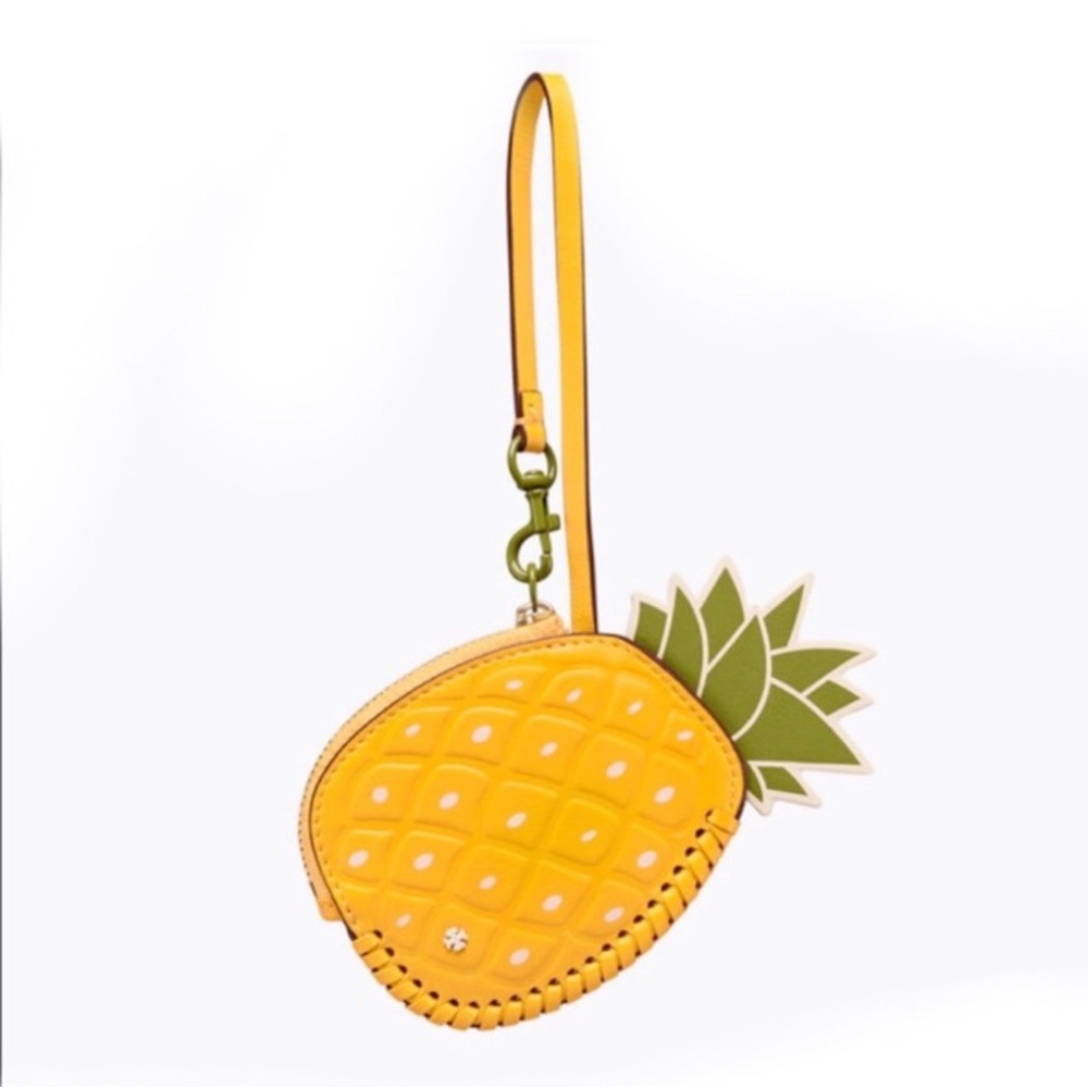 Tory Burch Pineapple Coin Pouch Wristlet Keyring Bag Charm